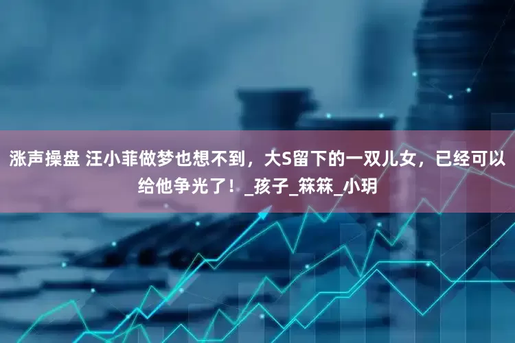 涨声操盘 汪小菲做梦也想不到，大S留下的一双儿女，已经可以给他争光了！_孩子_箖箖_小玥