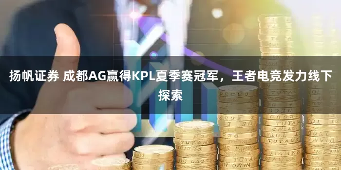 扬帆证券 成都AG赢得KPL夏季赛冠军，王者电竞发力线下探索
